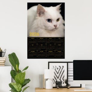 Poster Gato Angora com Heterochromia – Calendário 2026
