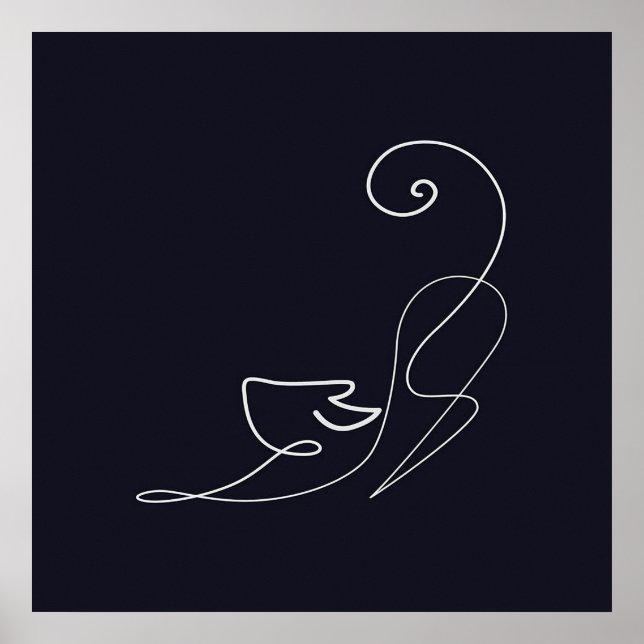 Poster Gato Animal | Arte de linha | Tambor (Frente)