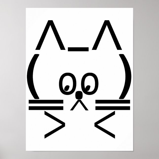 Pôster Gato ASCII (Frente)