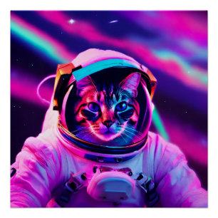 Pôster gato astronauta