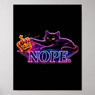 Poster Gato Atitude Coroa Gráfica para Gato de Todos