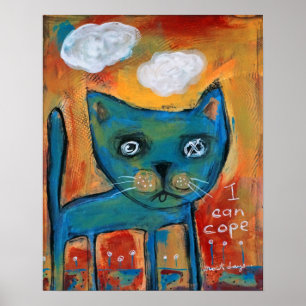 Poster Gato Azul - Eu Posso Copiar