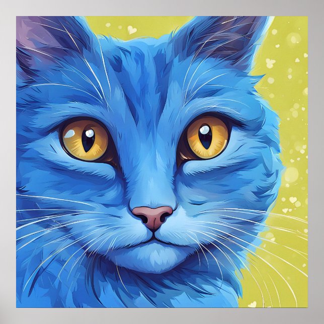 Poster Gato Azul Grande. (Frente)