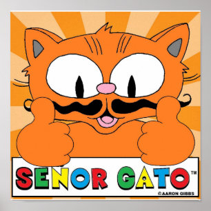 Poster Gato Bigode Desenho Senhor Gato Dois Dedões Para C