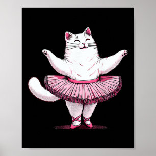 Poster Gato Bonito De Balé Tutu Homens Dançando Mulheres