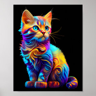 Poster Gato Bonito Para Adoção De Gatinhos De Arte Colori
