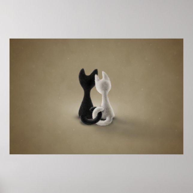 Pôster Gato Branco de Gato Preto (Cor 3) (Frente)