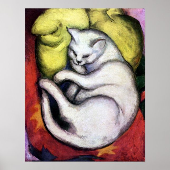Pôster Gato branco, Franz Marc (Frente)