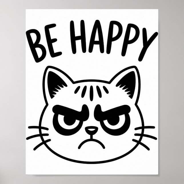 Poster Gato Bravo – Arte de Contraste Feliz (Frente)