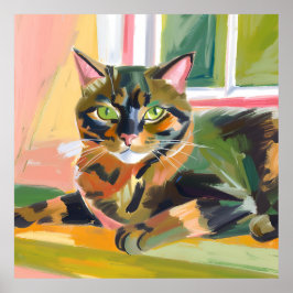 Poster Gato Casca de Tartaruga | Bela Pintura de Gato