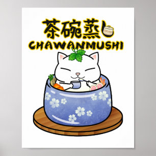 Poster Gato Chawancogi, Comida japonesa