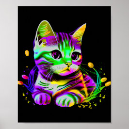 Poster Gato Colorido Bonito