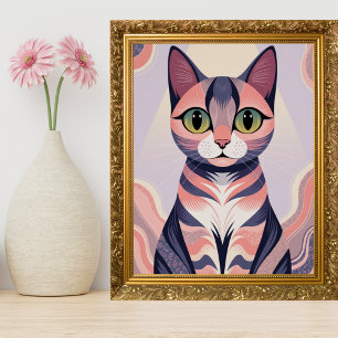 Pôster Gato Colorido, Chic Divertido, Pet