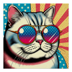 Pôster Gato com óculos