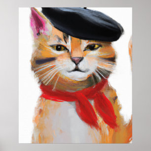 Poster Gato com pintura em berço