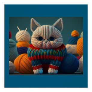 Pôster Gato Com Uma Atitude "A" Capital