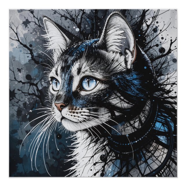Pôster Gato Contemporâneo Glossy (Frente)