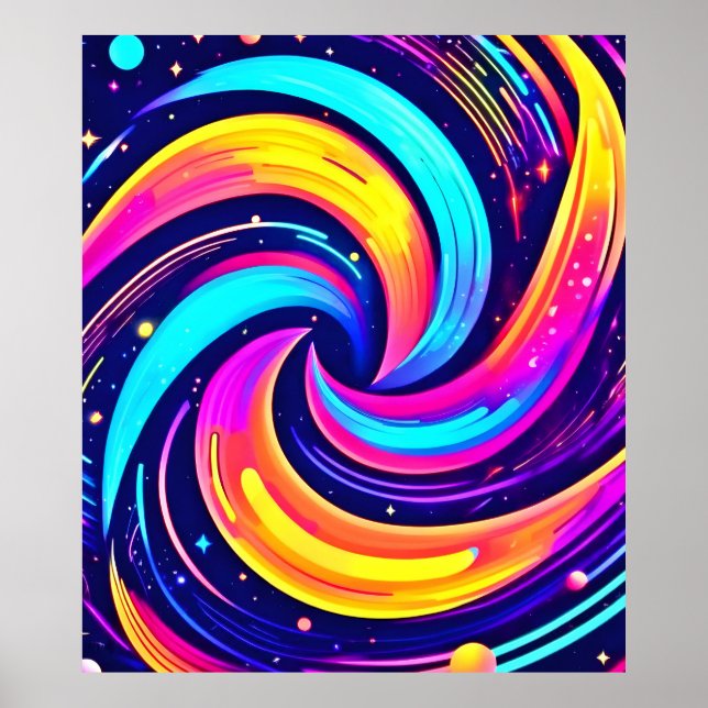 Poster Gato cosmico colorido (Frente)