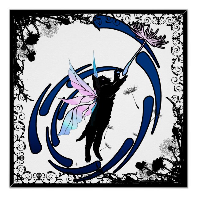 Pôster Gato Cósmico Dandelion (Frente)