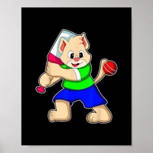 Poster Gato Críquete Críquete T Esportes