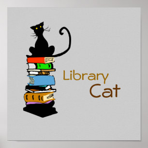 Poster Gato da biblioteca