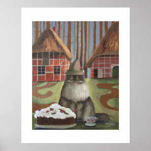 Poster Gato da Floresta Negra Alemã com Arte de Parede de