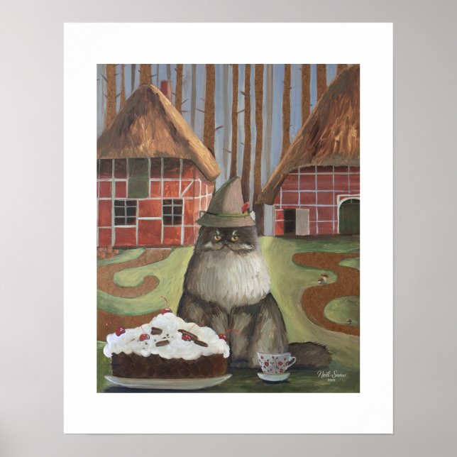 Poster Gato da Floresta Negra Alemã com Arte de Parede de (Frente)