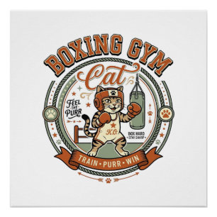 Pôster Gato de Academia de Boxe Gato de Academia de Boxe
