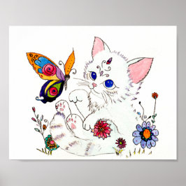 Poster Gato de arte popular hispânico