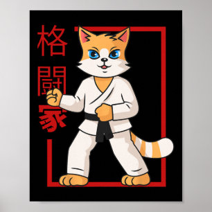 Poster Gato de Artes Marciais Kitten Kawaii Cat Lover