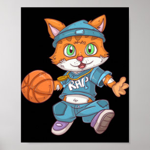 Poster Gato de Basquete