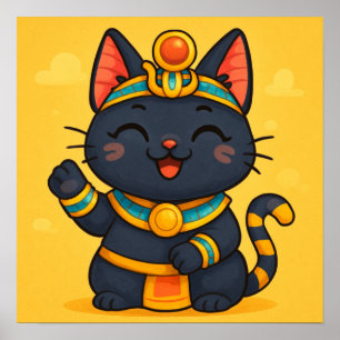 Poster Gato de Bastet   Deusa Egípcia   Egípcio Cinto