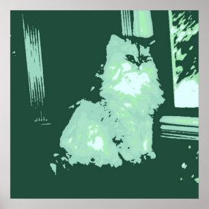 Poster Gato de cabelos longos/Pop Art