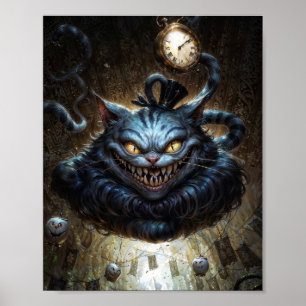 Poster Gato de Cheshire Fantasia Sombria