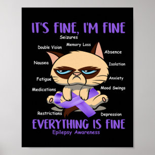 Poster Gato de Conscientização sobre Epilepsia Seu Bumbum