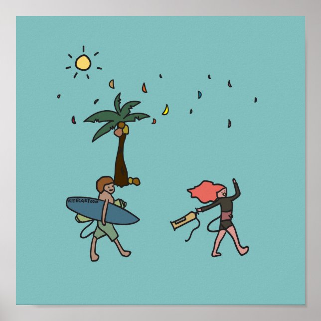 Poster Gato de cozinha/cozinha, surf de Vamos (Frente)