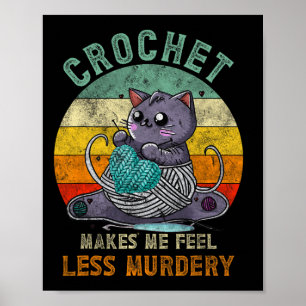 Poster Gato de crochê sunset mamãe me faz sentir menos as