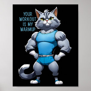 Poster Gato de desenho animado engraçado - estilo academi