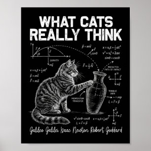 Poster Gato de Física Professor de Ciência Engraçado O qu
