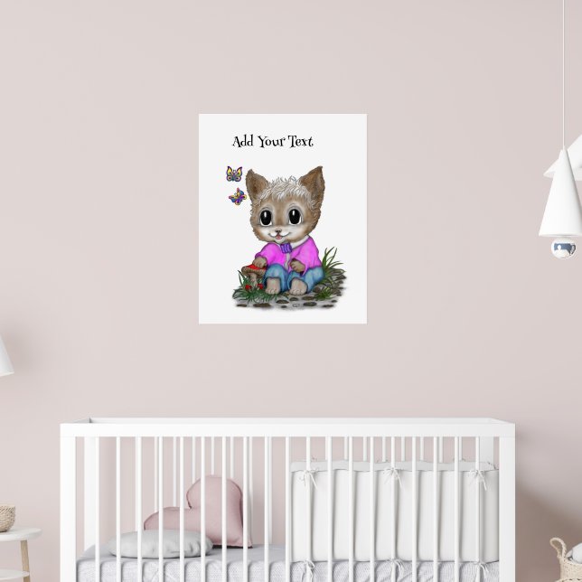 Poster Gato de Gato e Borboleta (Berçário 2)