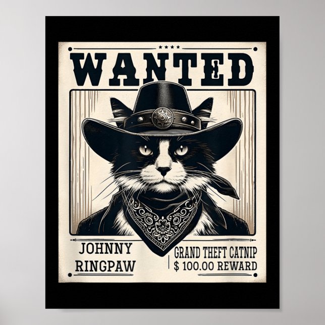 Poster Gato de Gato Ocidental que Mugshot Queria (Frente)