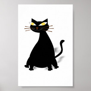Poster Gato de Gordura Preto