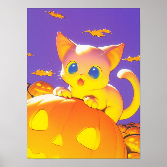 Poster Gato de Halloween (Frente)