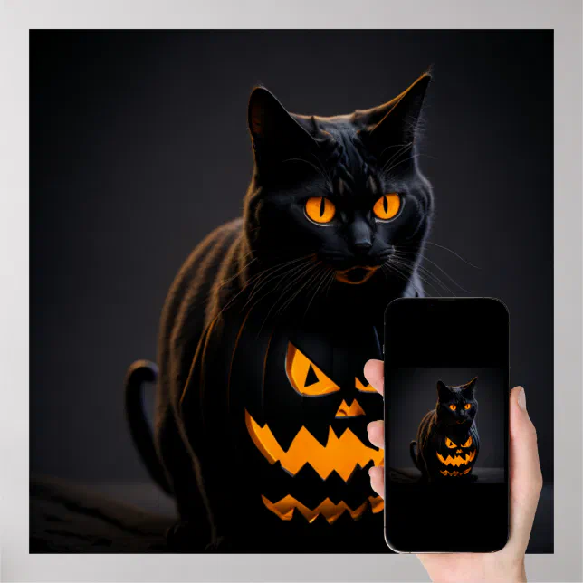 Happy halloween card with mandrake • adesivos para a parede gato