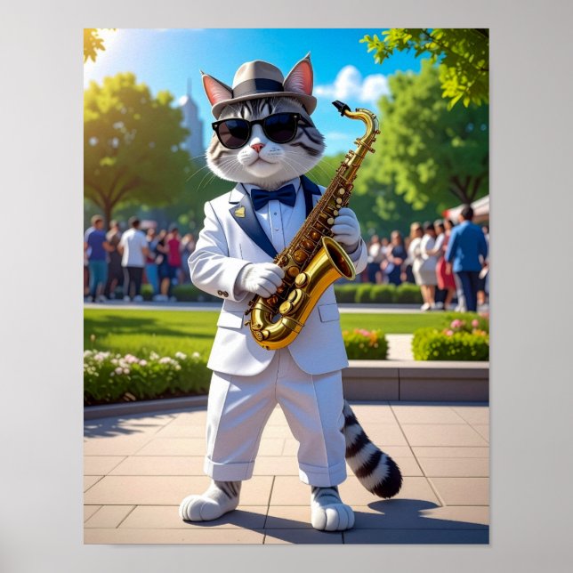 Poster Gato de Jazz Legal (Frente)