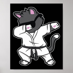 Poster Gato De Karate Engraçado Para Garotas De Karate