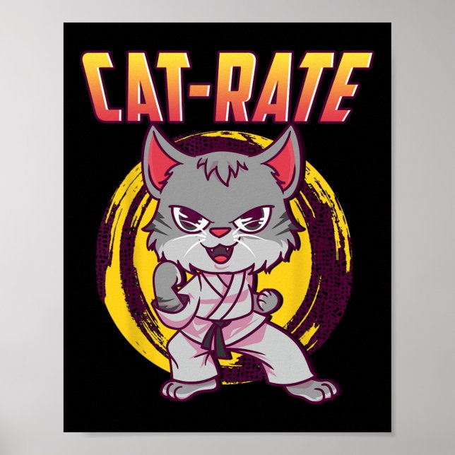 Poster Gato De Karato De Taxa Gata Para Homens Meninas Cr (Frente)