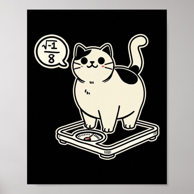 Poster Gato de Matemática em Sobreposição I Superior A 8  (Frente)