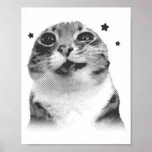 Poster Gato de Memória de Gatinho de Gatinho, Retro Y2k,