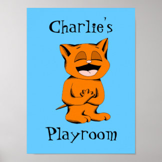 Poster Gato de Mocha de Texto e Plano de Fundo Personaliz